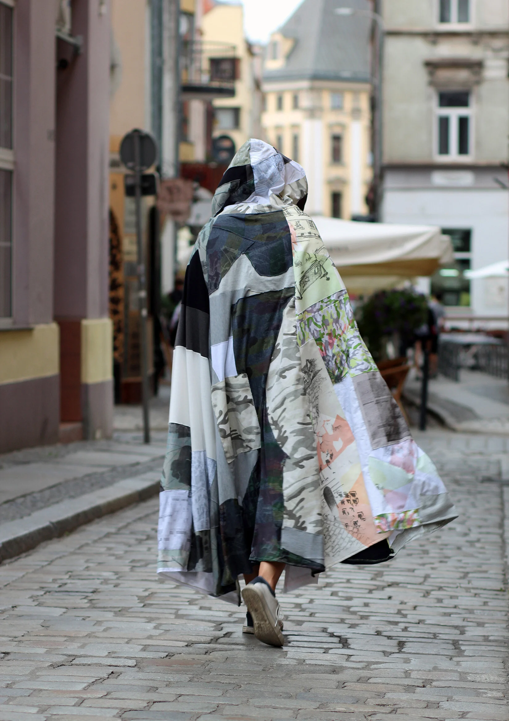   Pałatka  (2019)  offset lithography and intaglio on cloth, plus readymade cloth  3’ x 6’  not for sale 