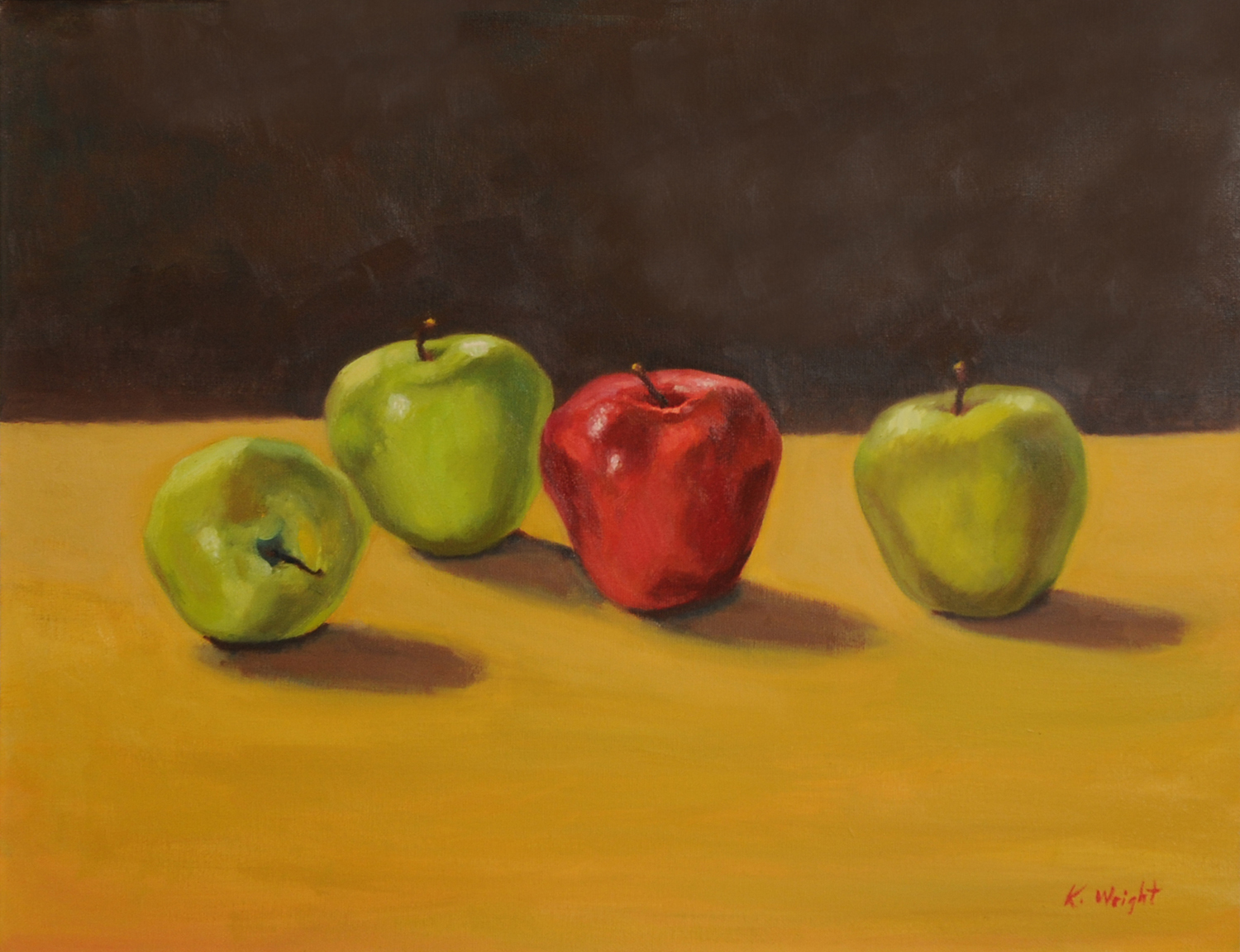 APPLES ON GOLD CLOTH – 24"x18"