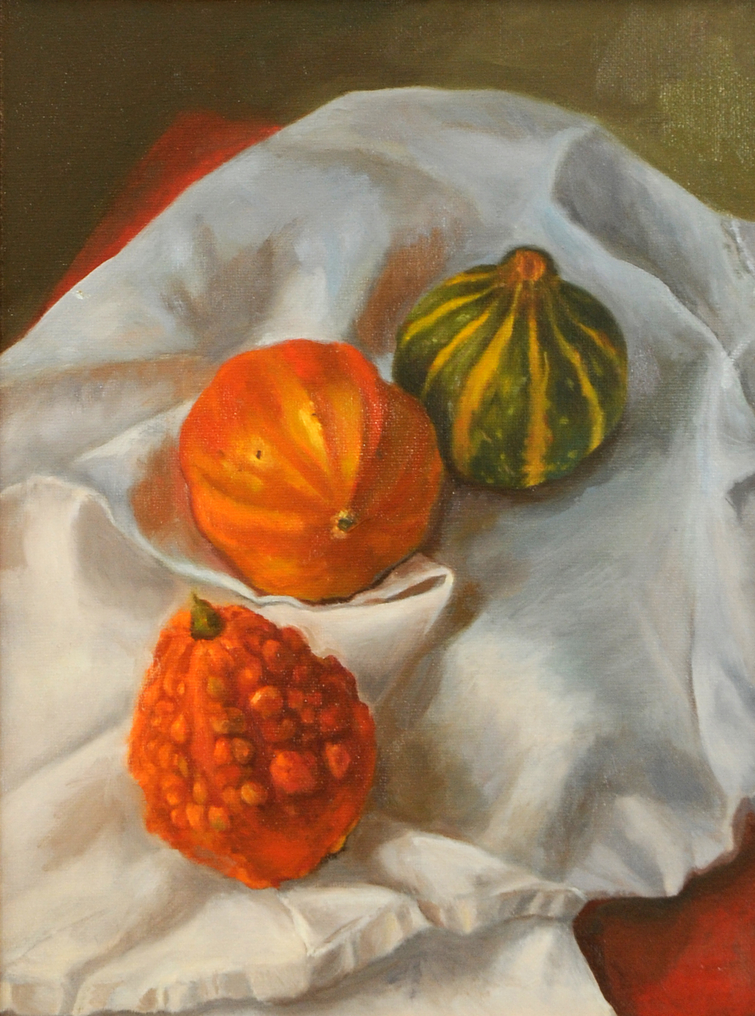 GORDS ON WHITE CLOTH – 11"x14"