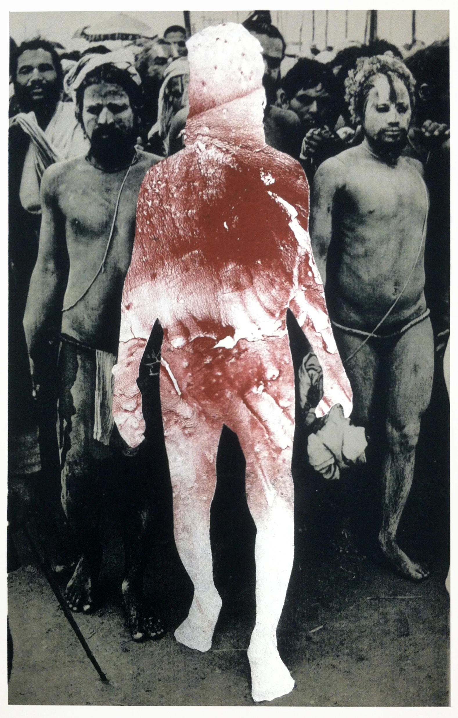 A Ritual, lithograph & silver leaf, 19"x28", 2014.