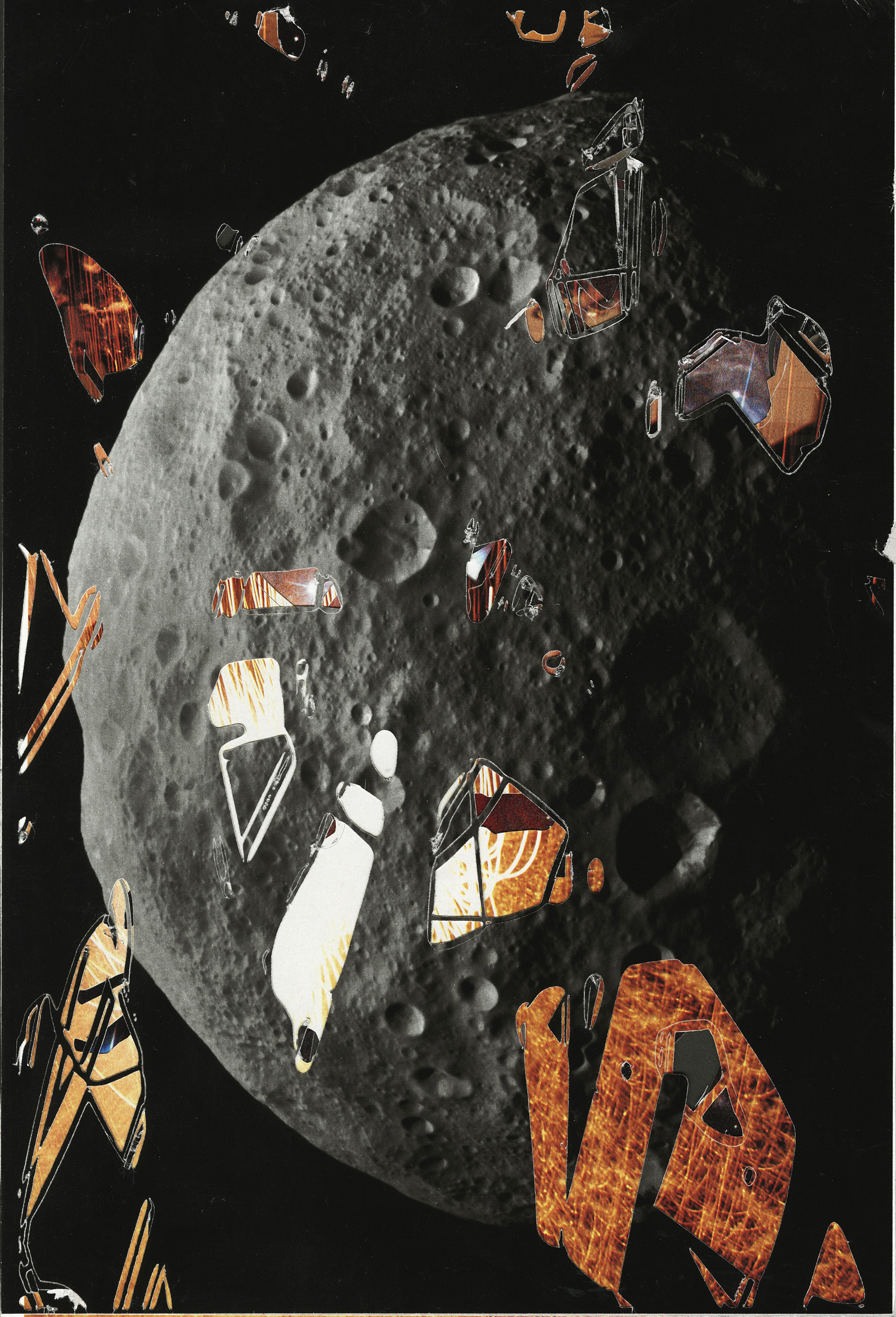 Moon, decollage, 8"x10", 2013.