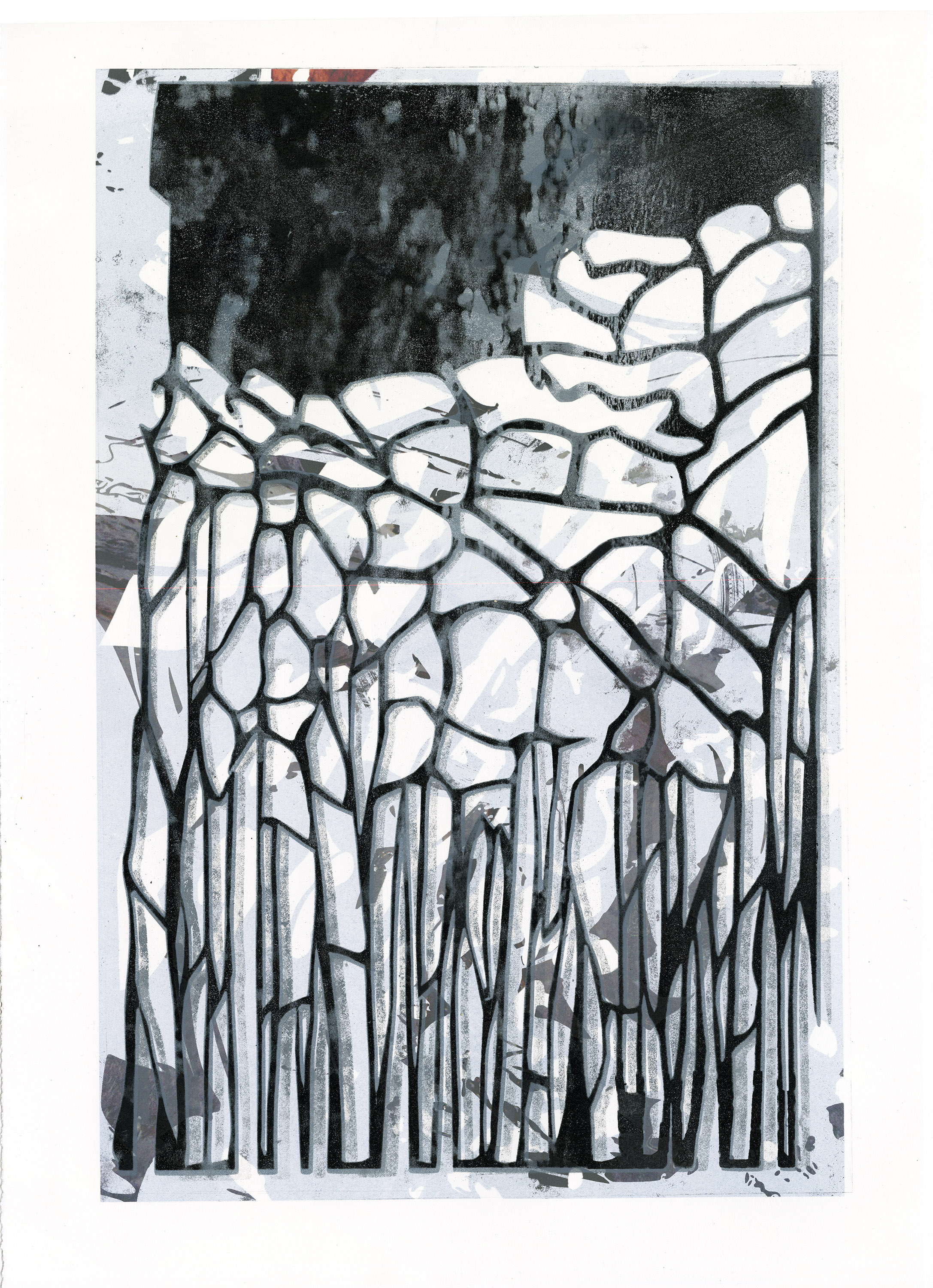 Clast, lithograph, screenprint, digital print, 12"x18", 2014.
