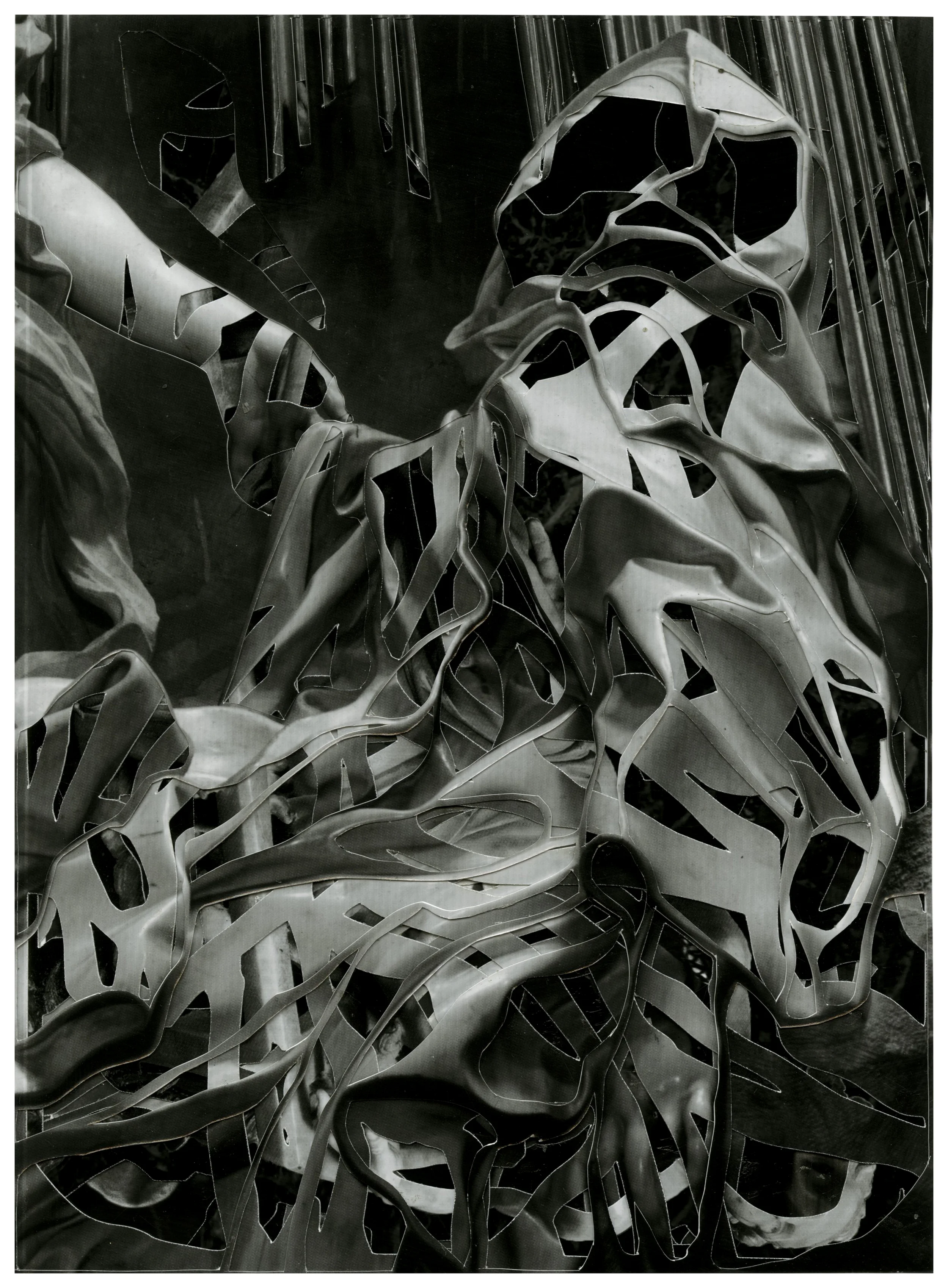 Ecstasy, decollage of inkjet print, 8.25"x11.25", 2014