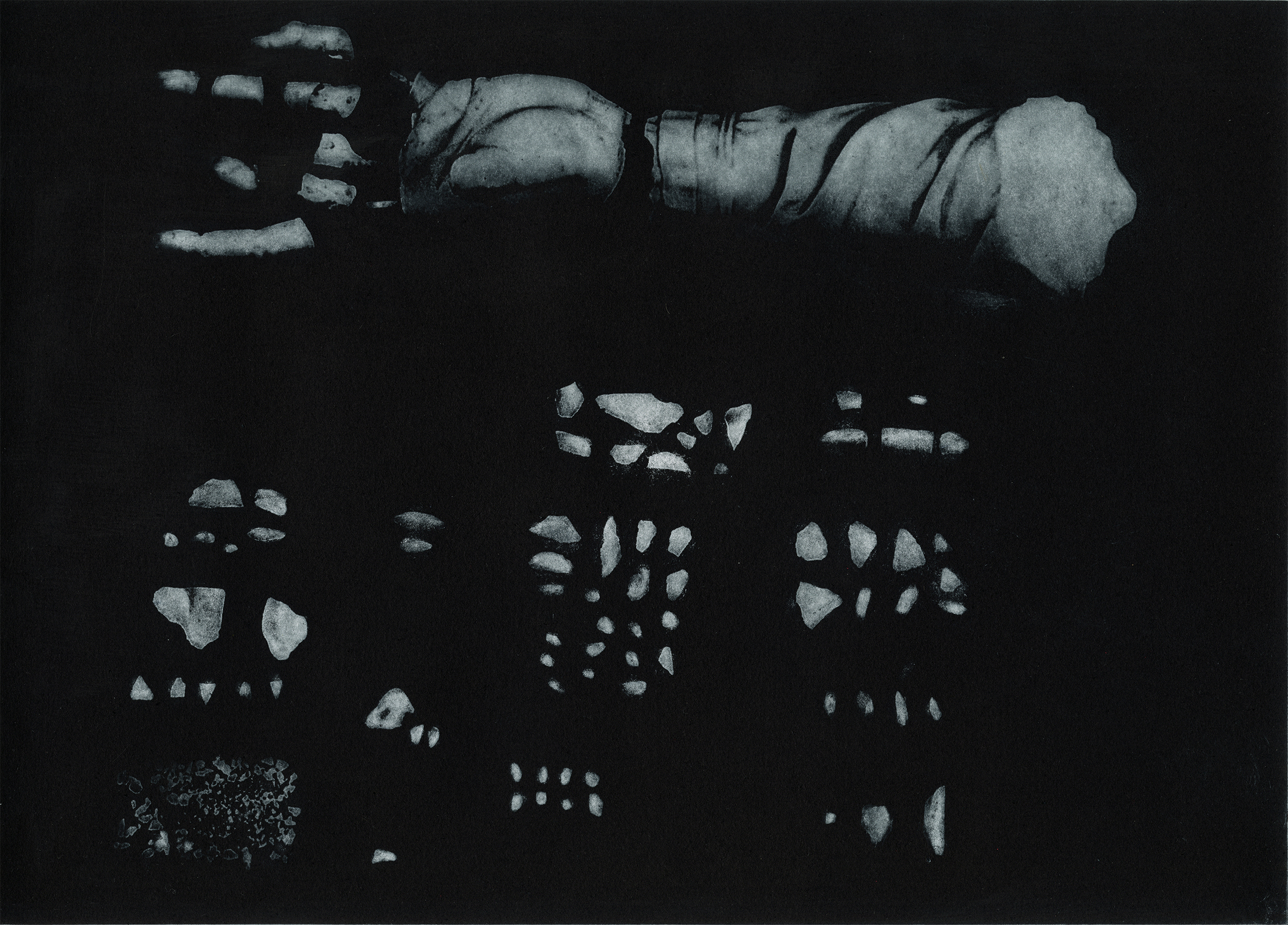 "Debtraceive" intaglio, 17" x 12.5", 2016.