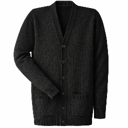 Women's V-Neck Black Button Down Cardigan W/Pockets (Staff Only)