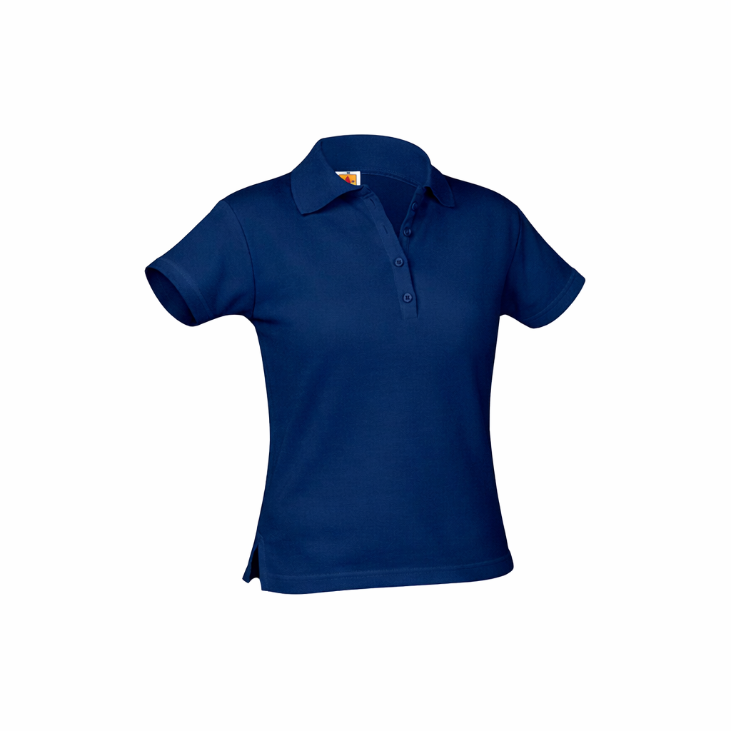 Girls Pique Knit Short Sleeve Polo Knit Shirt