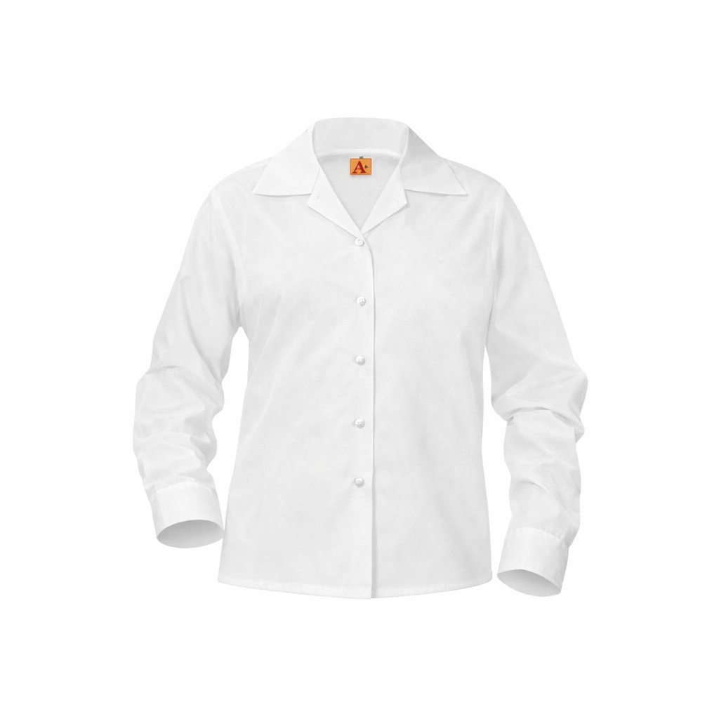 Girl's Long Sleeved Broadcloth Blouse 9786