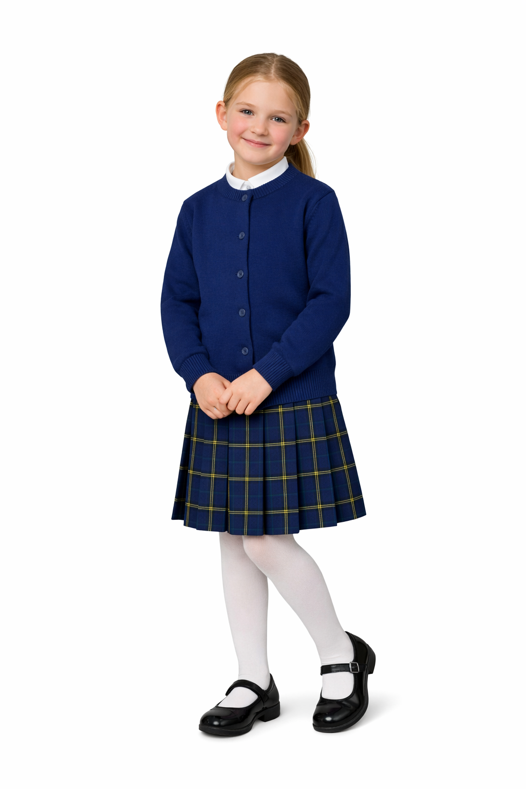 Girl's Crew Neck Cardigan