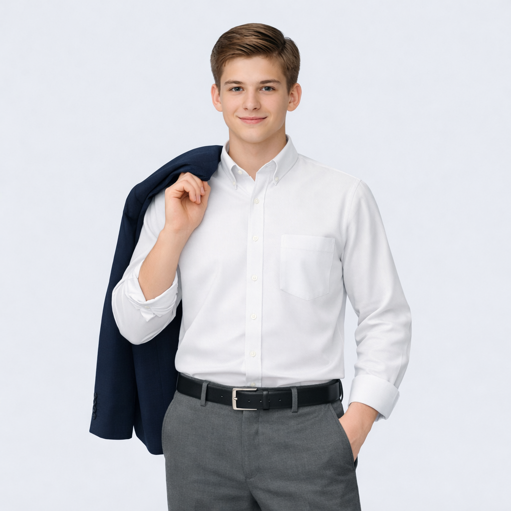 Boy's Long Sleeved Oxford Shirt 8140