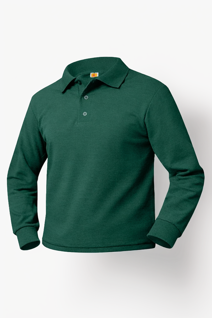 Unisex Long Sleeve Polo w/Logo