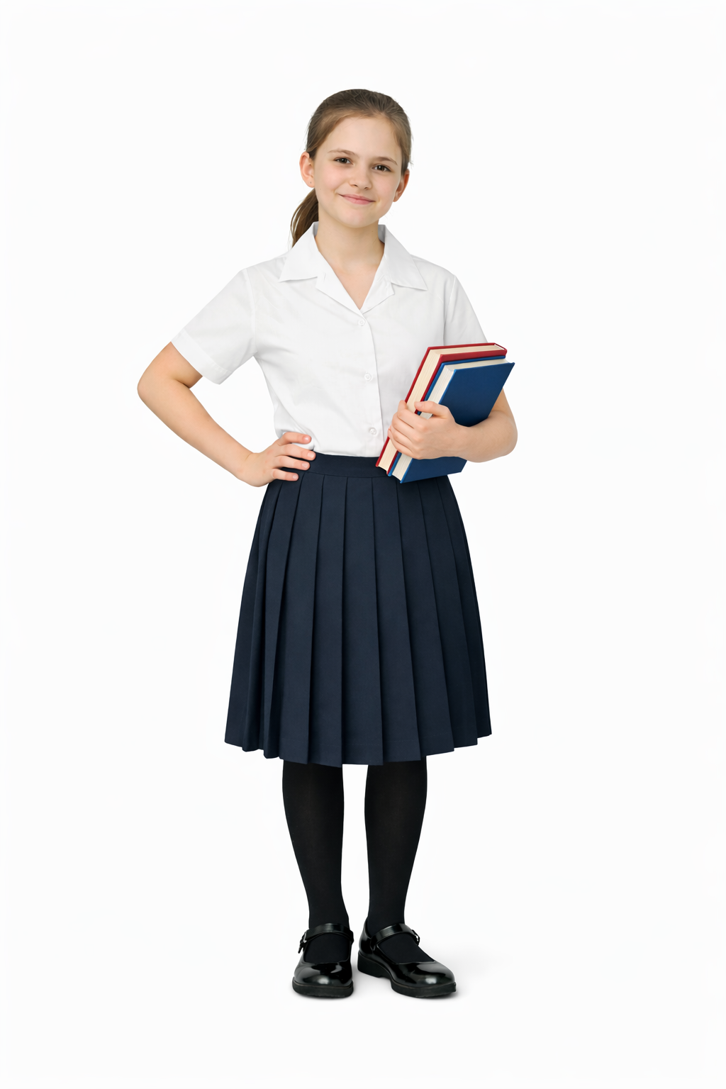 Girls Short Sleeved Broadcloth Blouse 9782