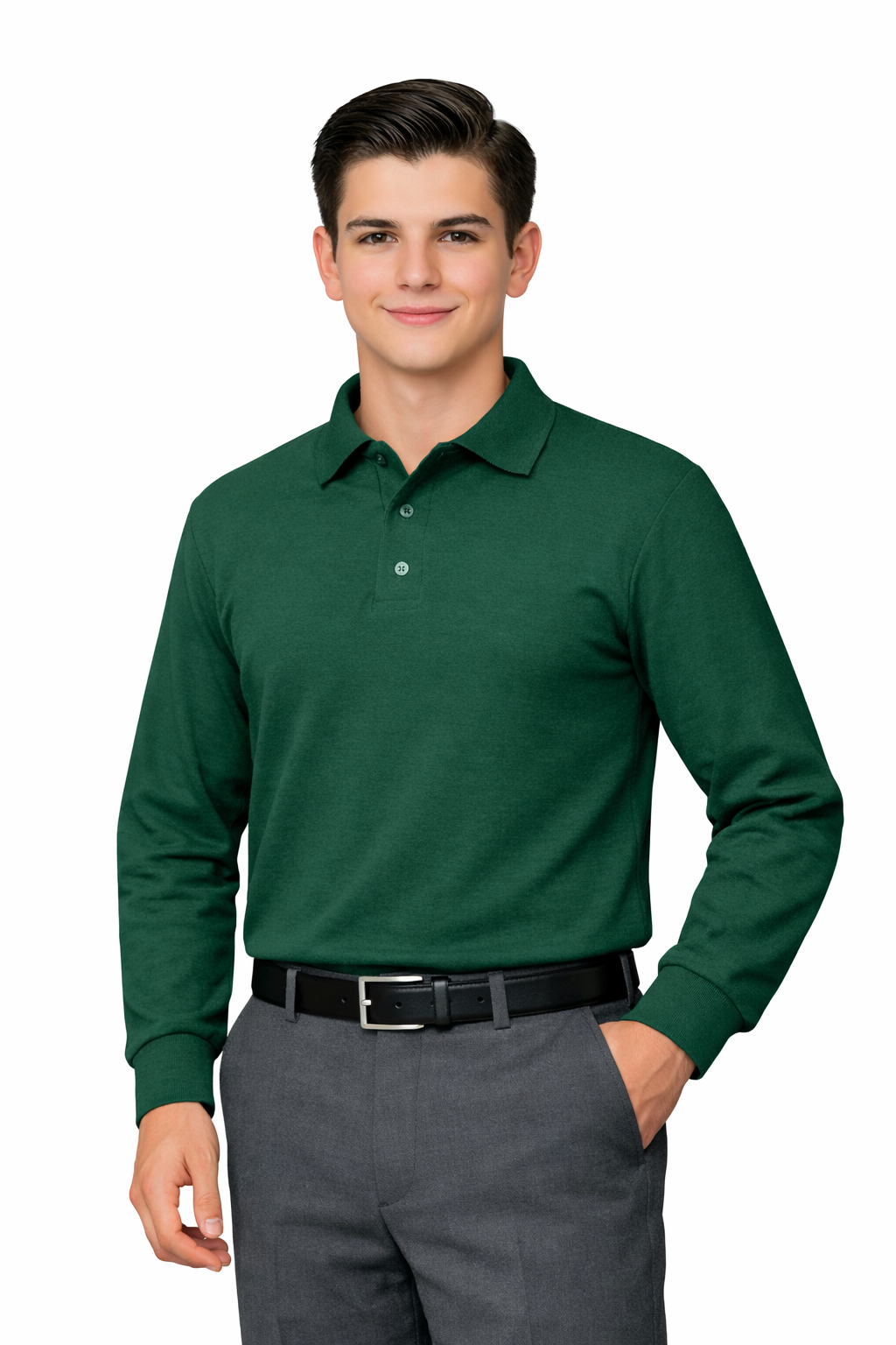 Unisex Pique Knit Long Sleeve Shirt