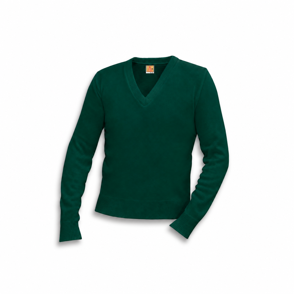 V-Neck Long-Sleeve Pullover w/Logo