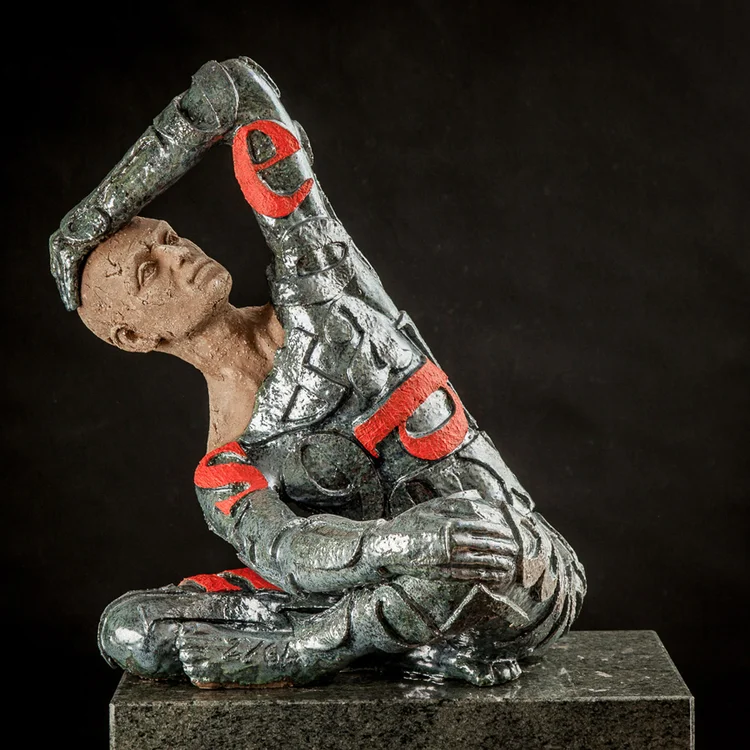 BY MY MAN   Ceramic, glazes   22 x 18 x 19.5"