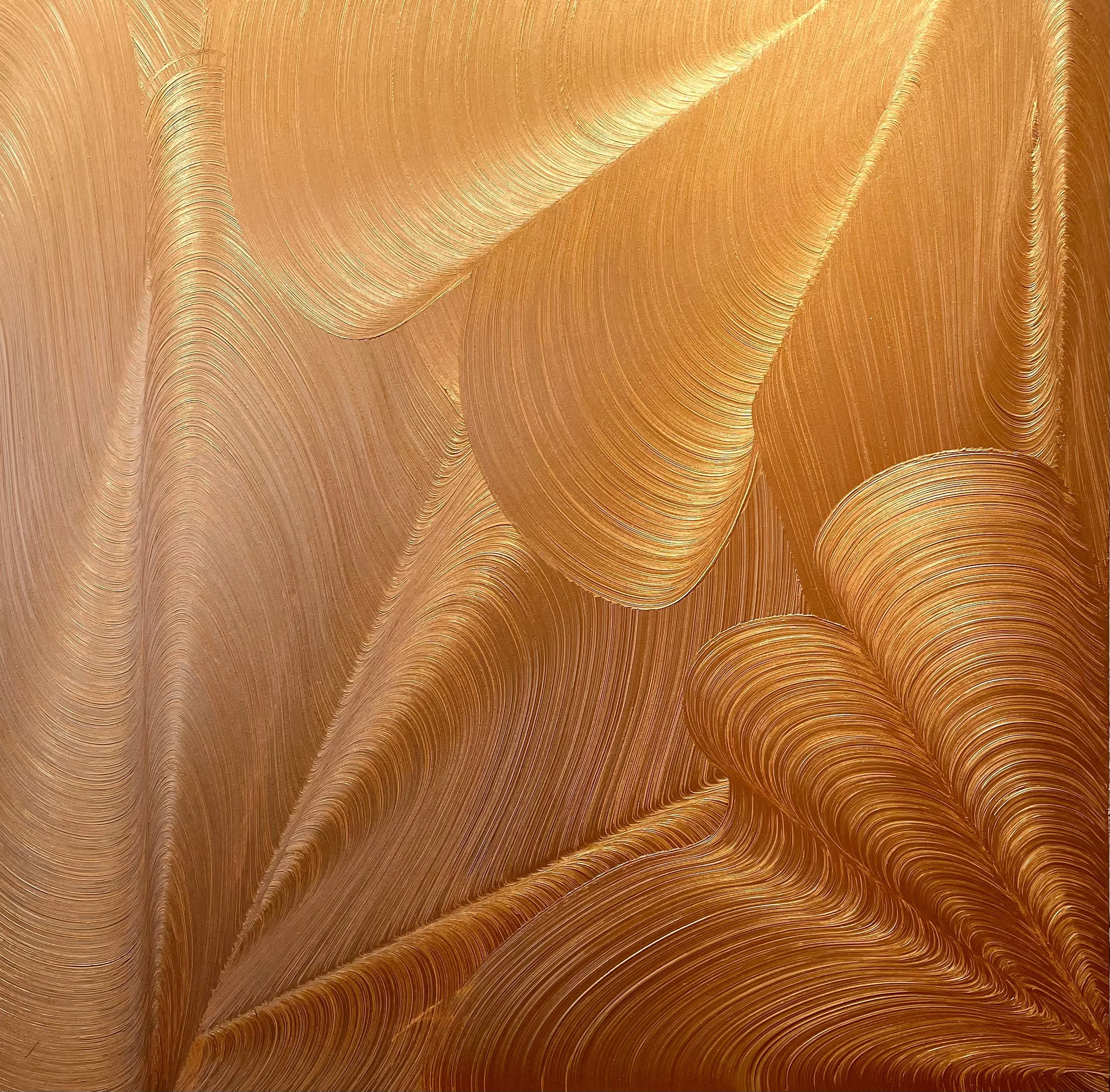 Single brushstroke technique, acrylic on aluminum    36 x 36 in.