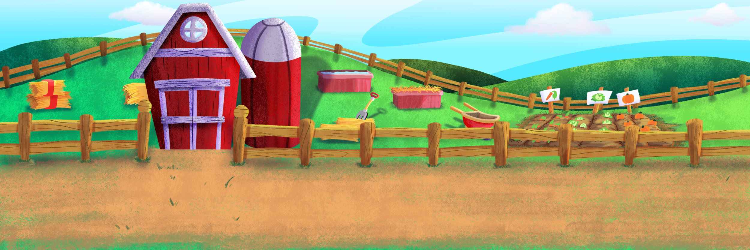 Jazzy Toons Farmer in the Dell; Background design