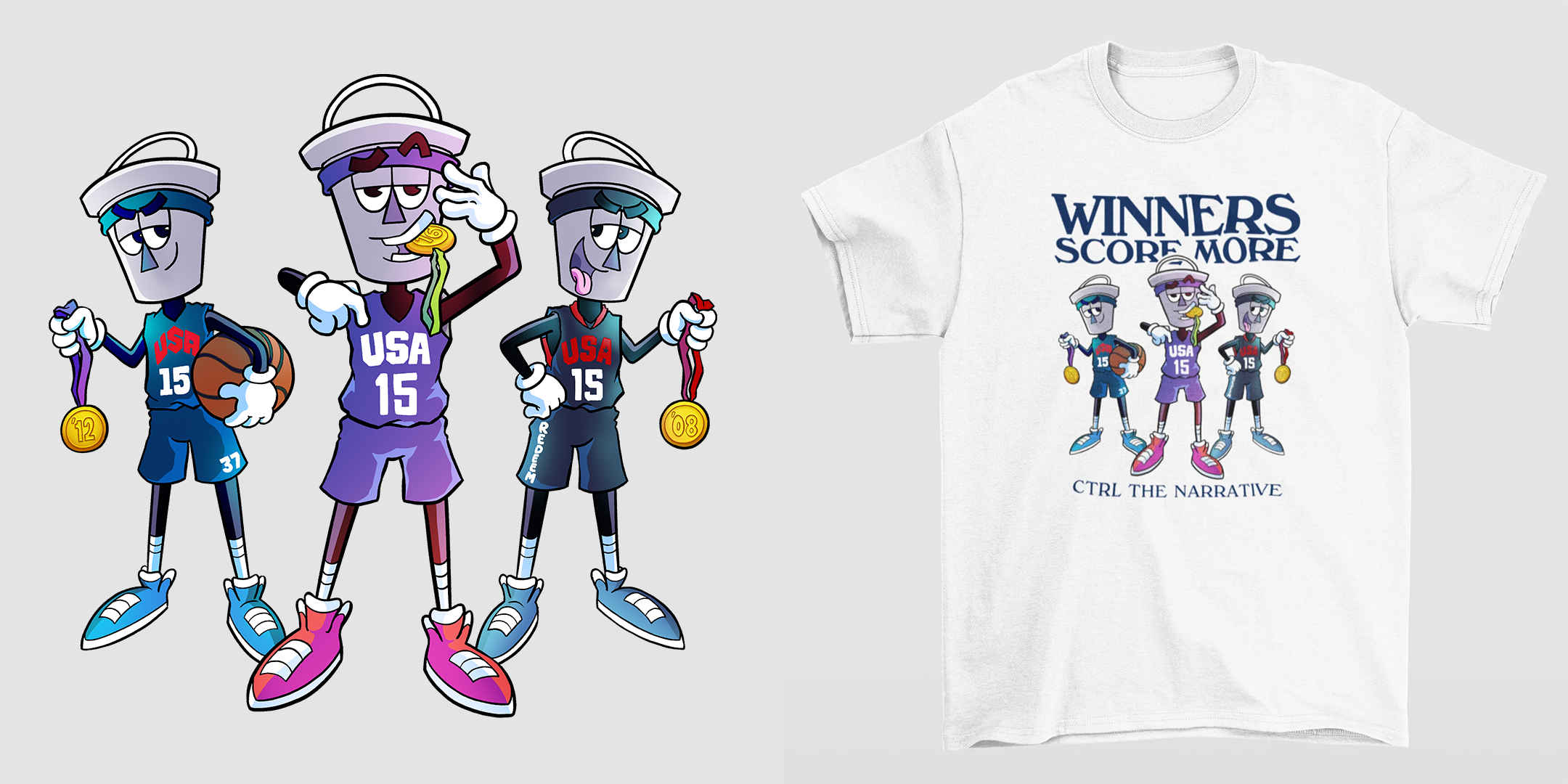  CTRL The Narrative USA Bucketman T-Shirt Design 