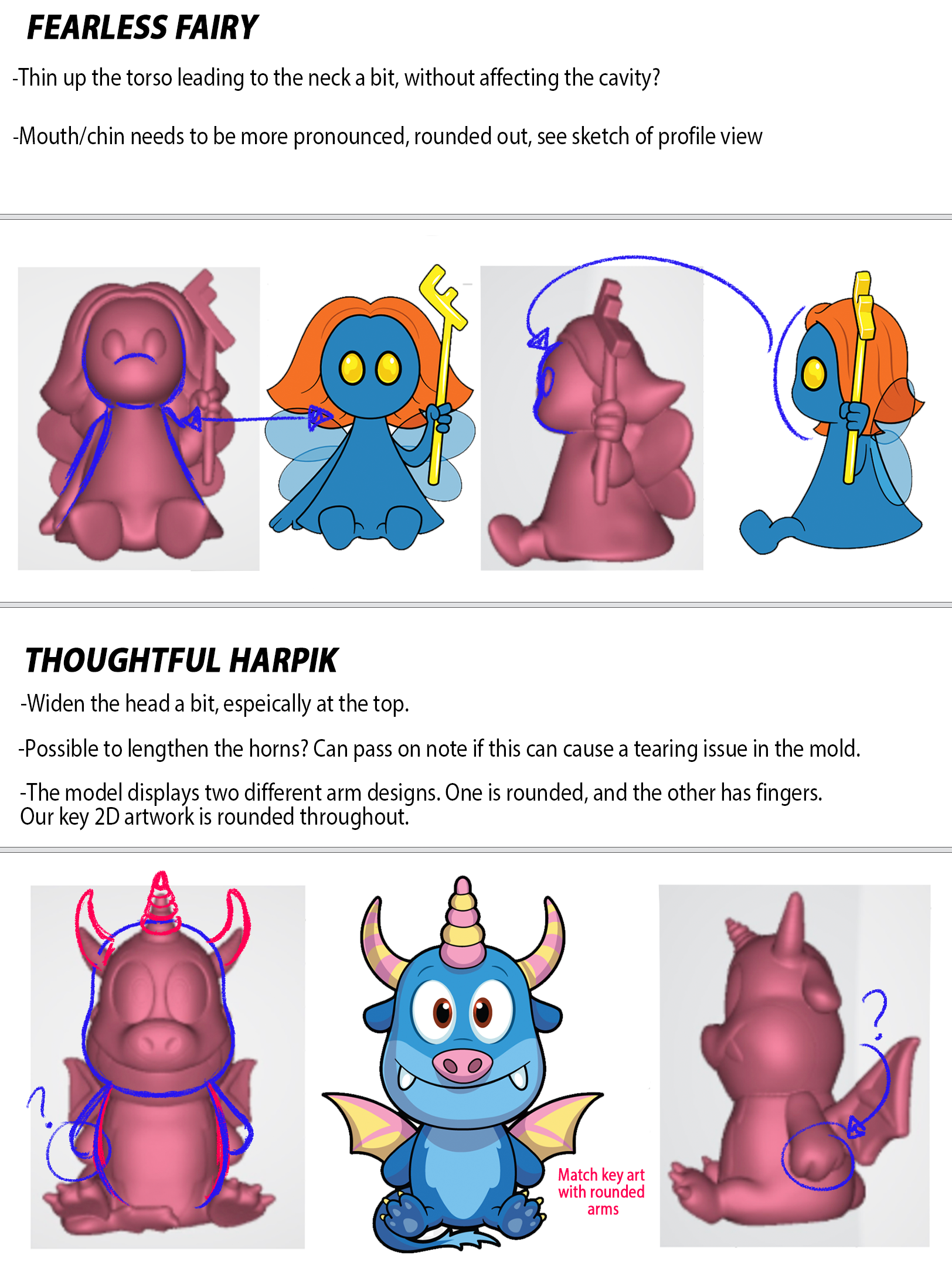  Animation Director on this VeeFriends pencil topper line, partnering with our Creative Director from 3D review through final paint approval. Shown here: model feedback to our manufacturer, ensuring character and brand consistency. 