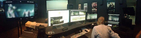 Michael Bay in his personal editing suite/studio