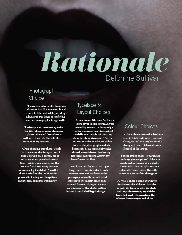 Expressive Typography Layout – Rationale