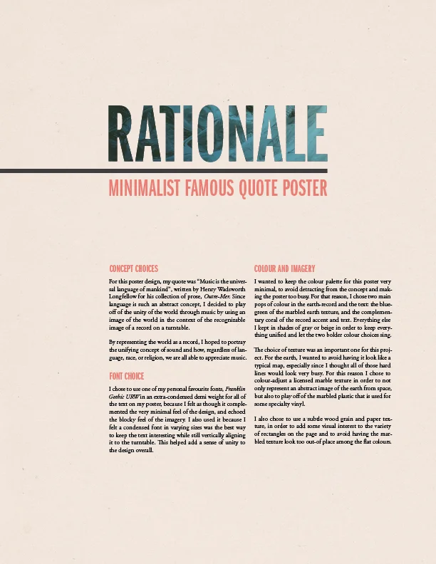 Rationale – Minimalist Quote Poster