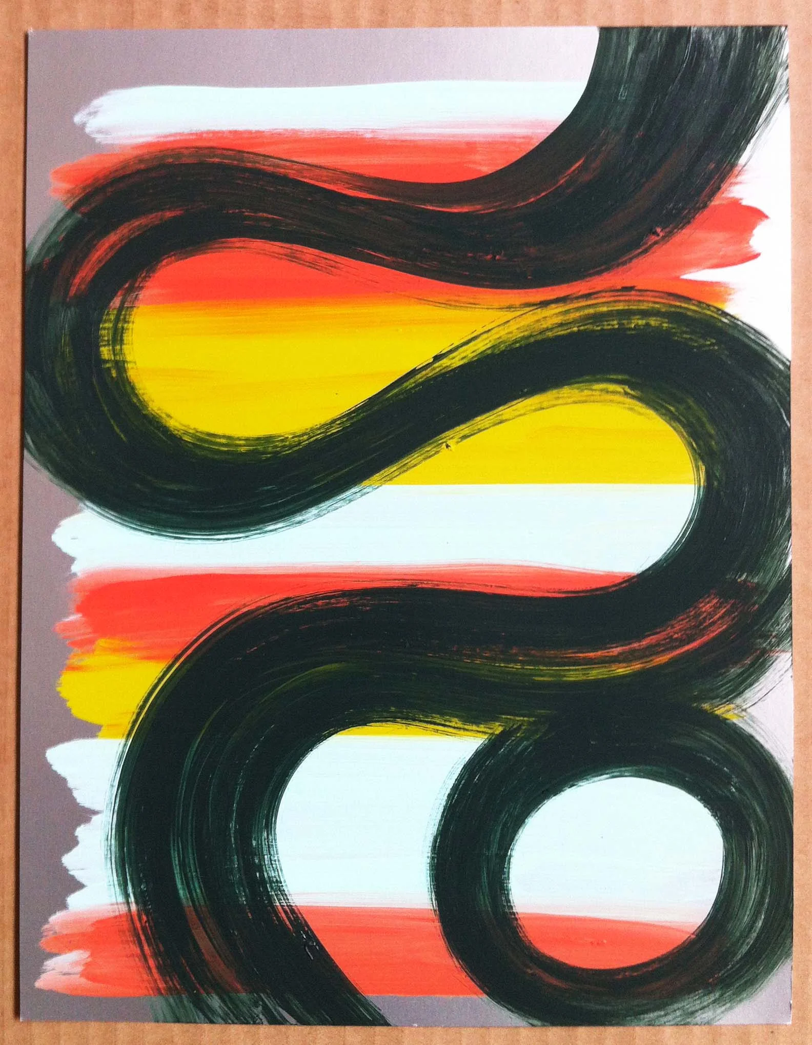 24. Acrylic on metallic paper: small 8.5x11