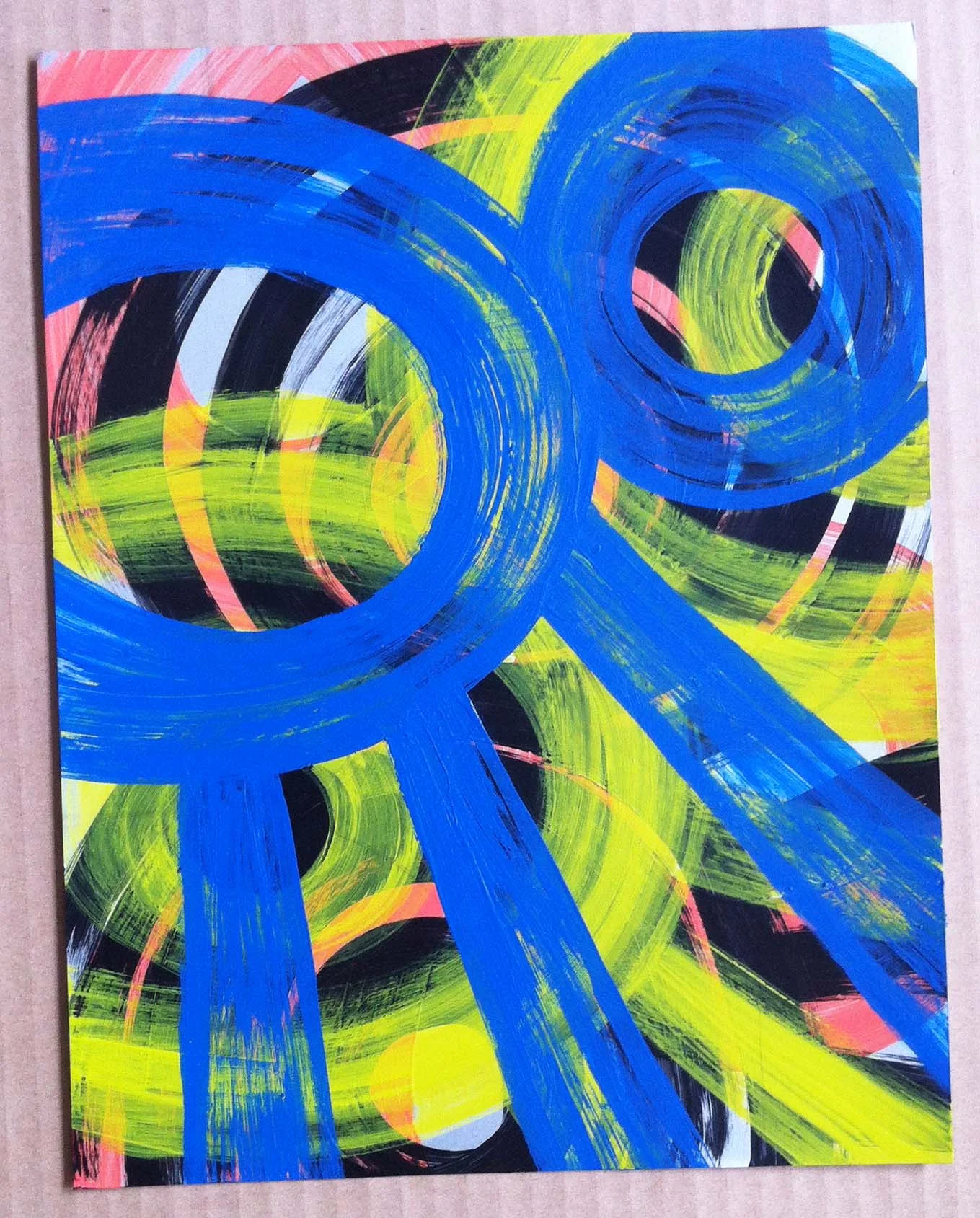 18. Acrylic on metallic paper: small 8.5x11