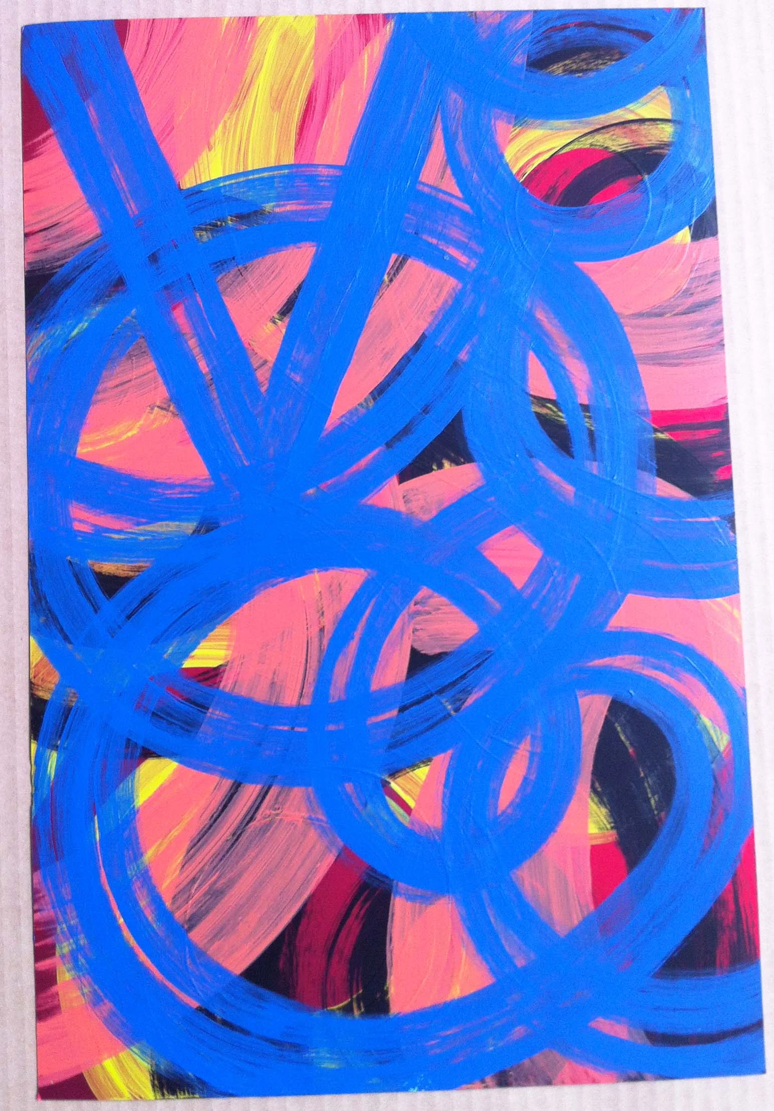 14. Acrylic on metallic paper: 12x19in