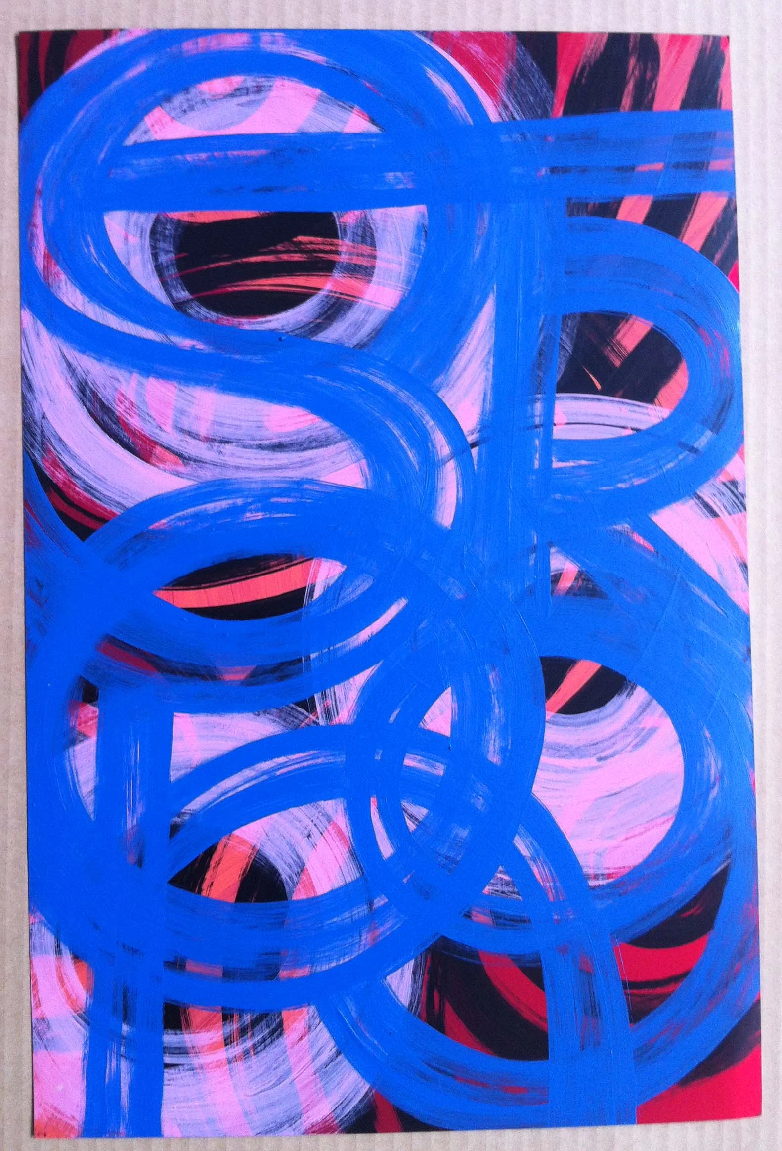 15. Acrylic on metallic paper: 12x19in