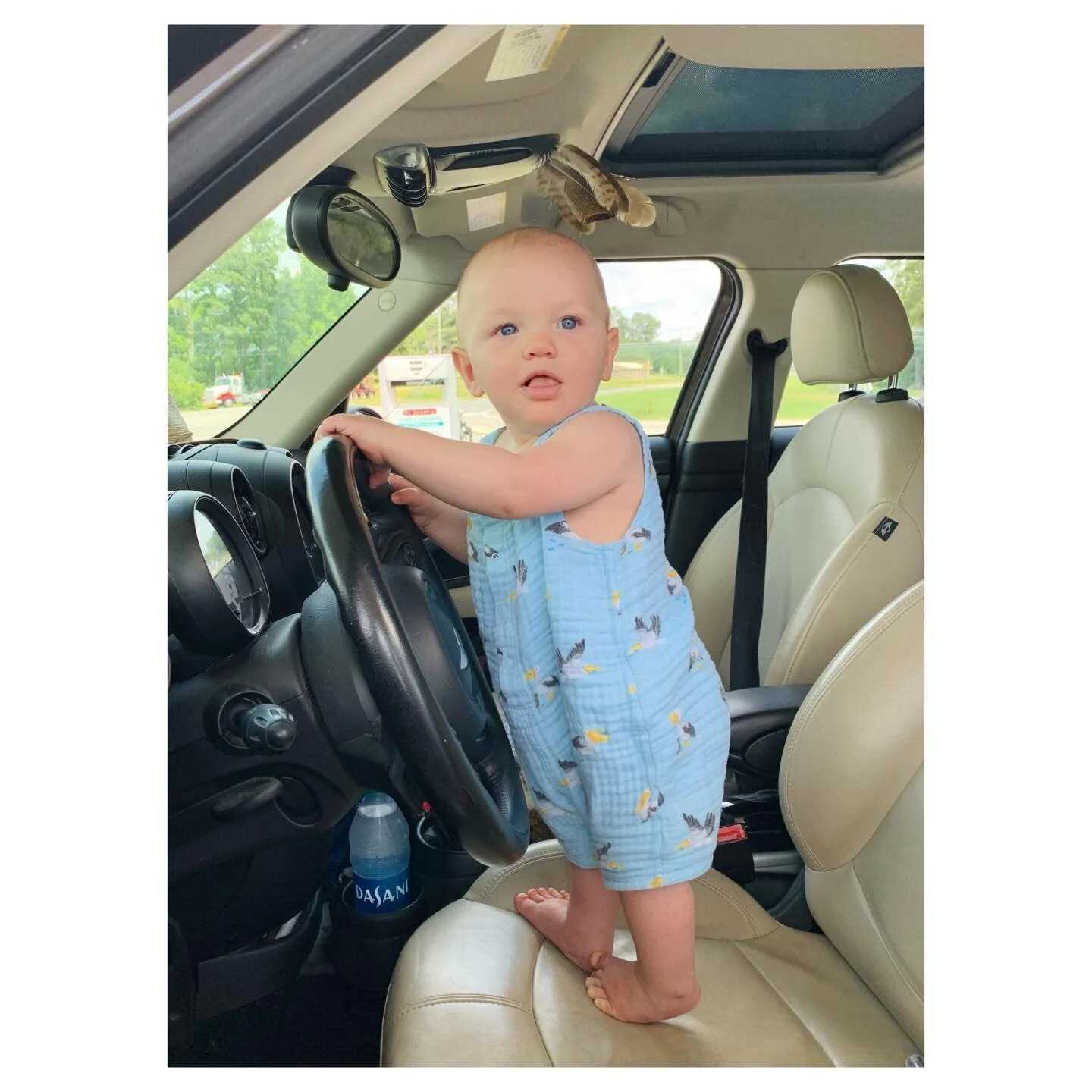 11 months going on 16 years, obvs. 
He was so proud standing there in the drivers seat ❤️
(Gas station break on way back from NC 7-15-21)
