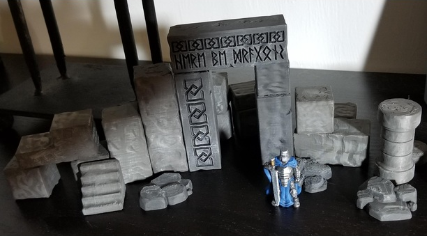 Runic Gateway , printed and painted by Jennifer K