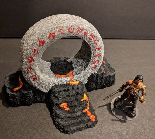 Stone Portal , printed and painted by Evan Carothers