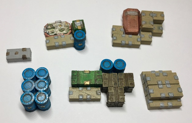 Sci-Fi Loot Markers , printed and painted by Martin Rothaemel