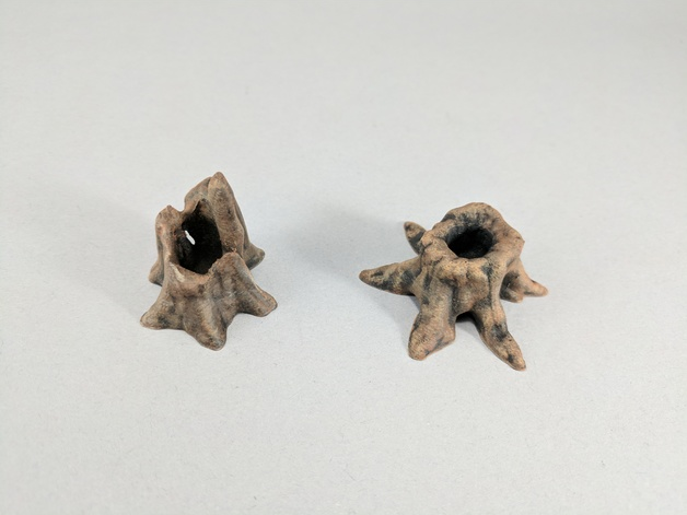 Tree Stumps , printed and painted by Ryan Beasecker
