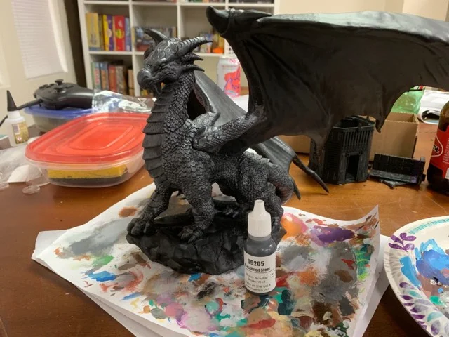 Blackened Steel on the scaly bits.