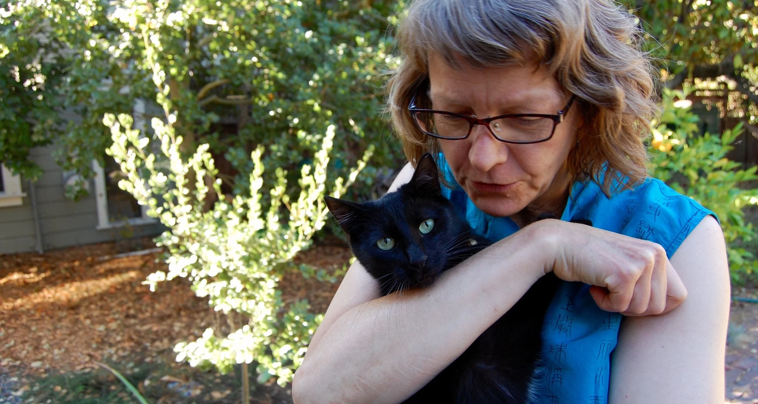 Gina and her neighbor cat friend
