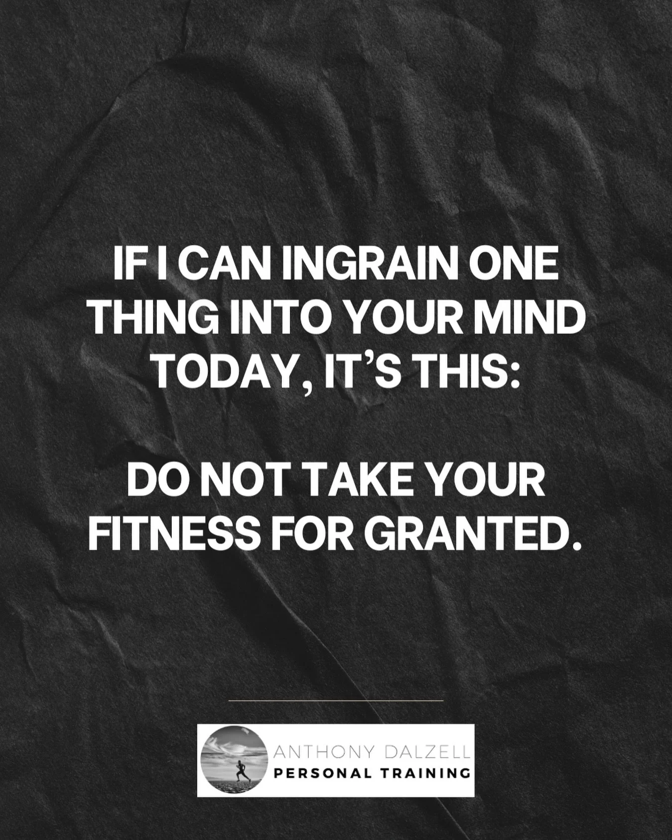 Fitness and health aren&rsquo;t guaranteed.

Work to improve them whenever you can. If you&rsquo;re able to do more, do it&mdash;you won&rsquo;t regret it.

If you can&rsquo;t do much right now, that&rsquo;s okay. Just do your best and enjoy what you