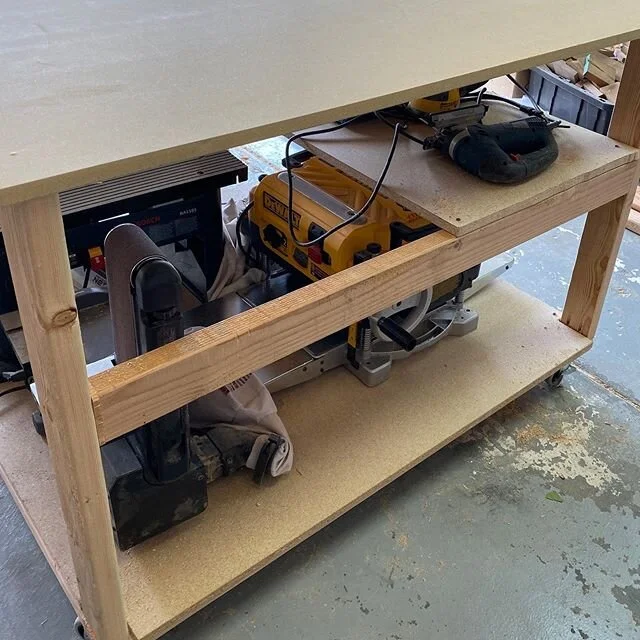 I&rsquo;m  finally getting my shop organized and I just made my first workbench. I&rsquo;m excited to put it to use. #startup #woodworking #organization