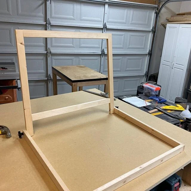 I just finished a frame for my product photography setup. It might not look like much, but it&rsquo;s perfect for what I wanted. #woodworking #productphotography #smallbusiness #laserengraving