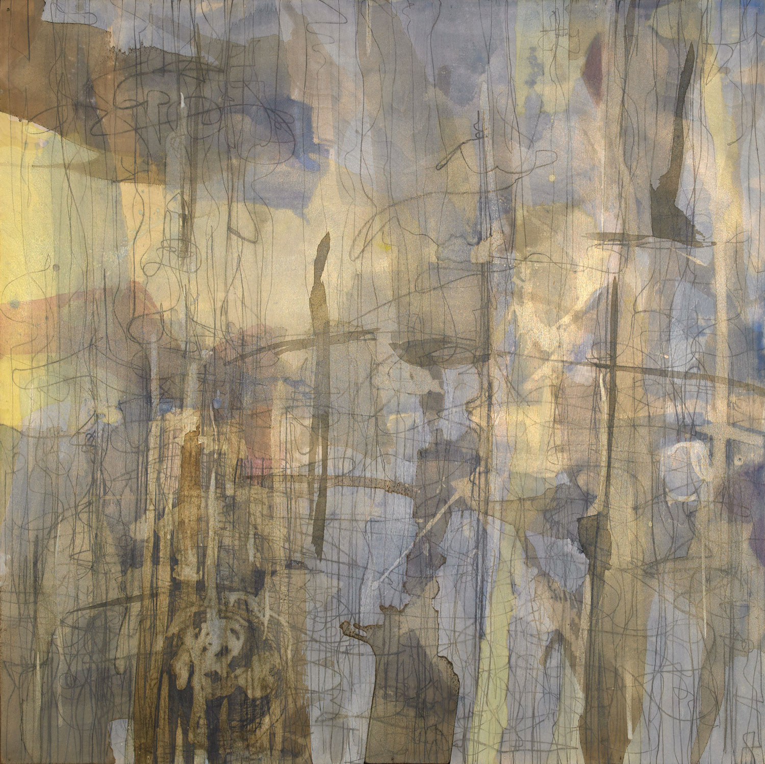HALF LIGHT acrylic and graphite on wood 36” x 36” 2015 SOLD