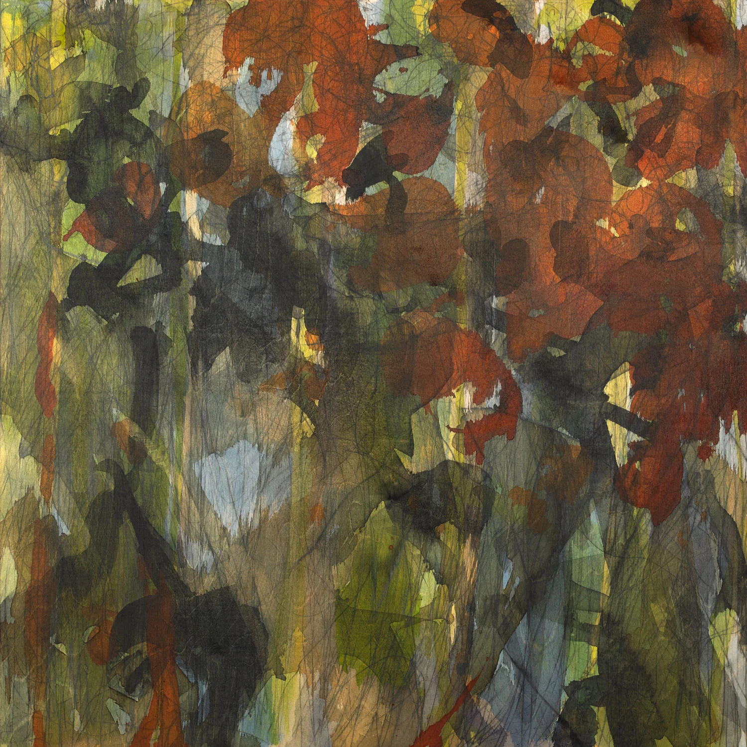 UNDERSTORY acrylic and graphite on wood 36” x 36” 2015 SOLD
