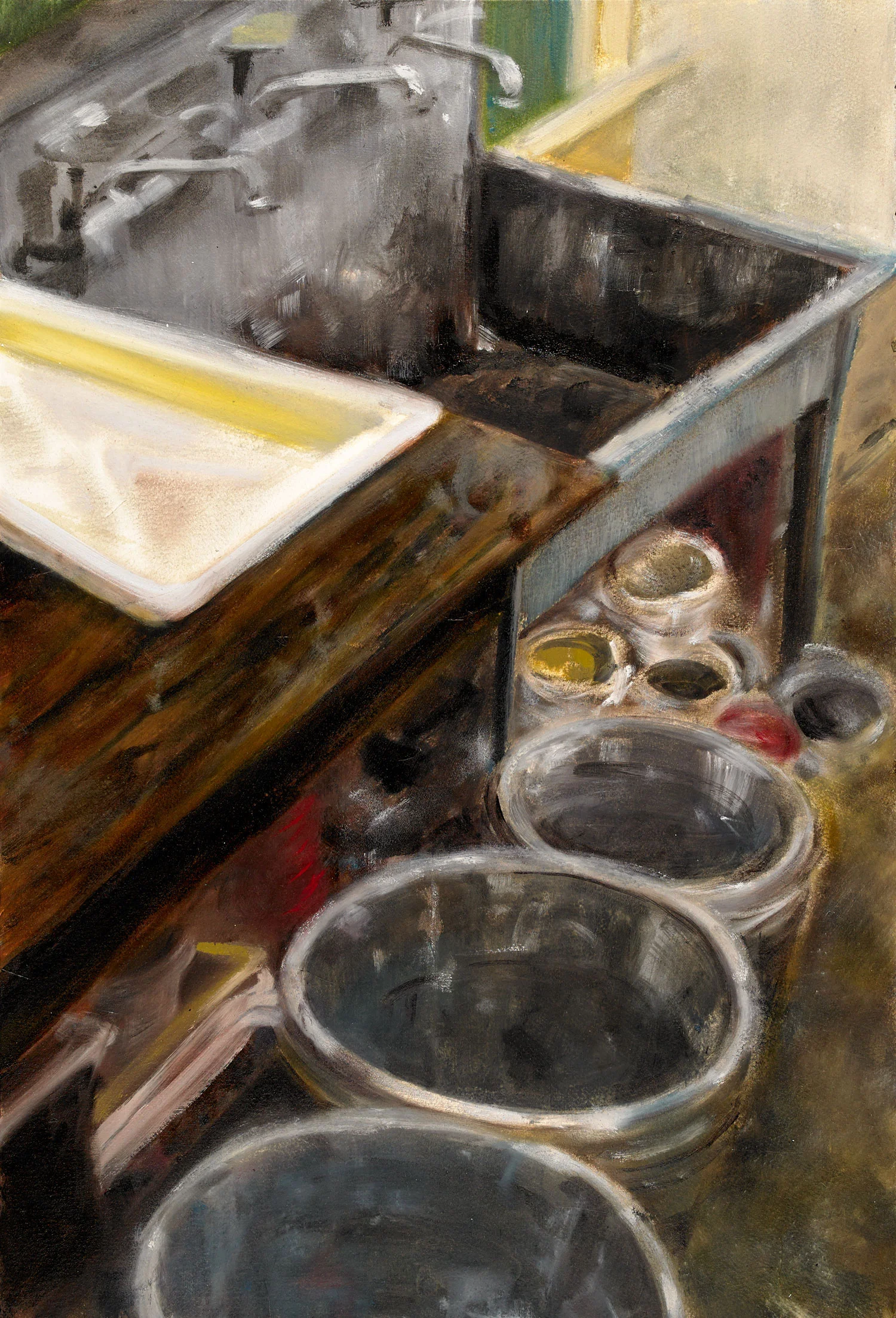 SCHOOL HUB oil on paper 22" x 15" 2015