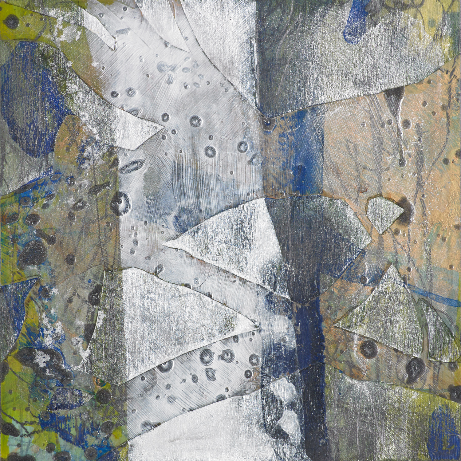  WOODLOT 4  acrylic, graphite and mylar on wood 10” x 10” 2015 SOLD 