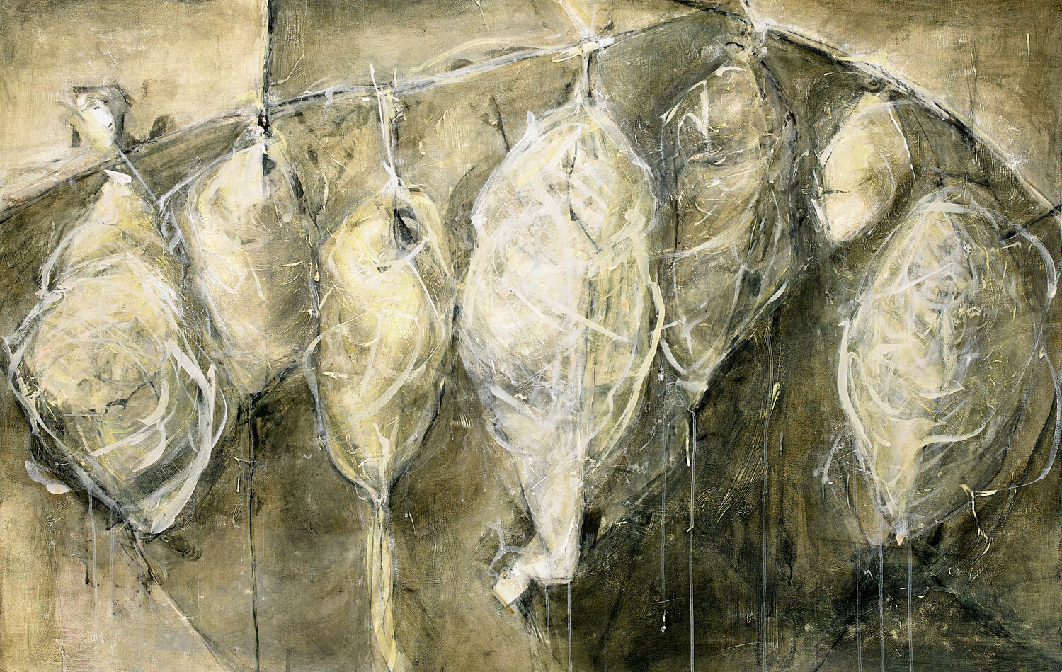  FAMILIA COCOON 1   acrylic on paper  40” x 64”  2020  