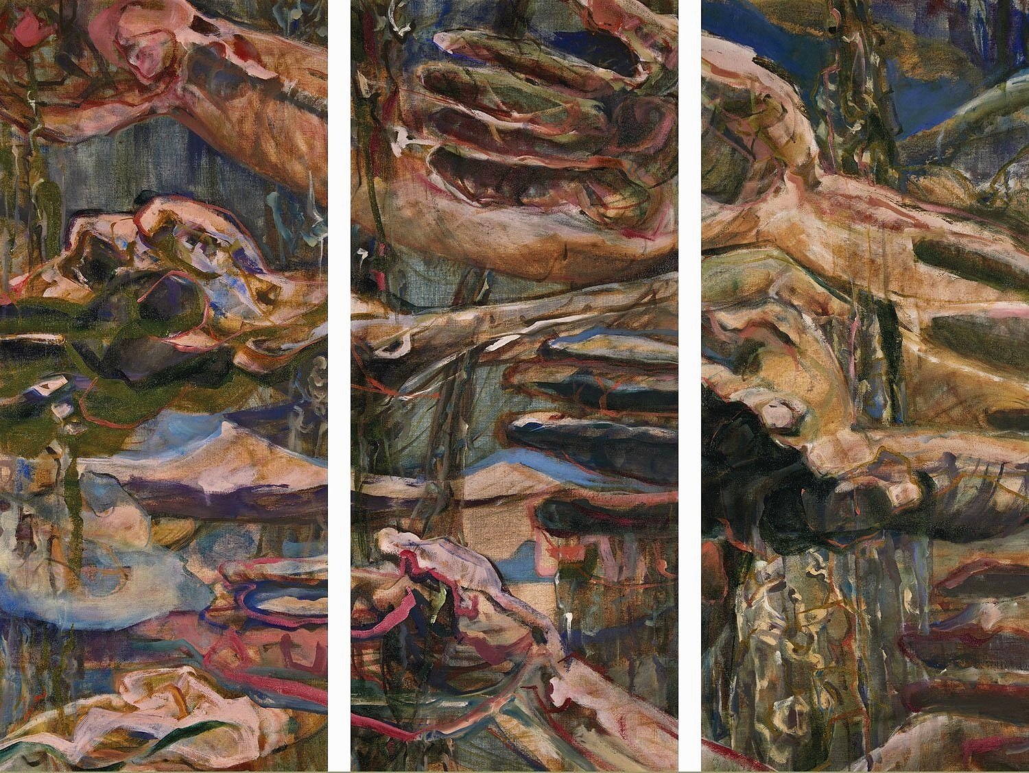  USHER  oil on linen, triptych 43” x 45.5” 2023 