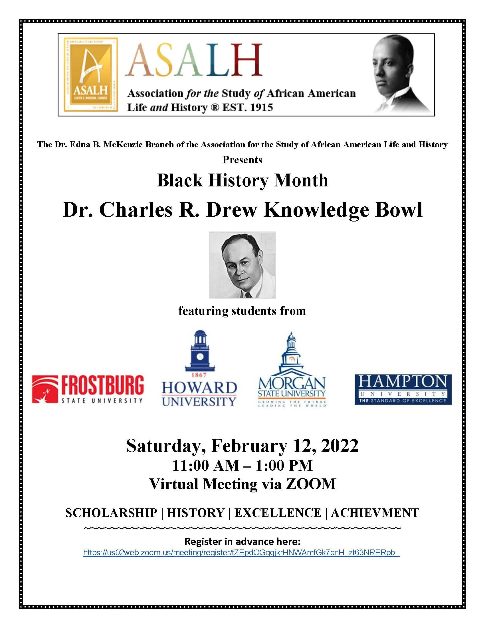 Black History Month -- Dr Charles R. Drew Knowledge Bowl