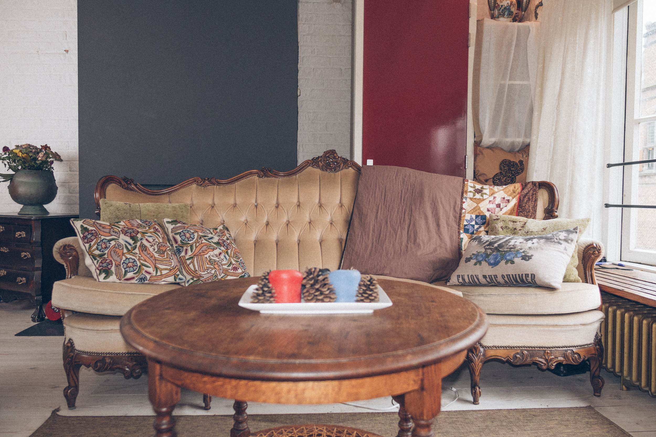 the lounge area of the family-suite