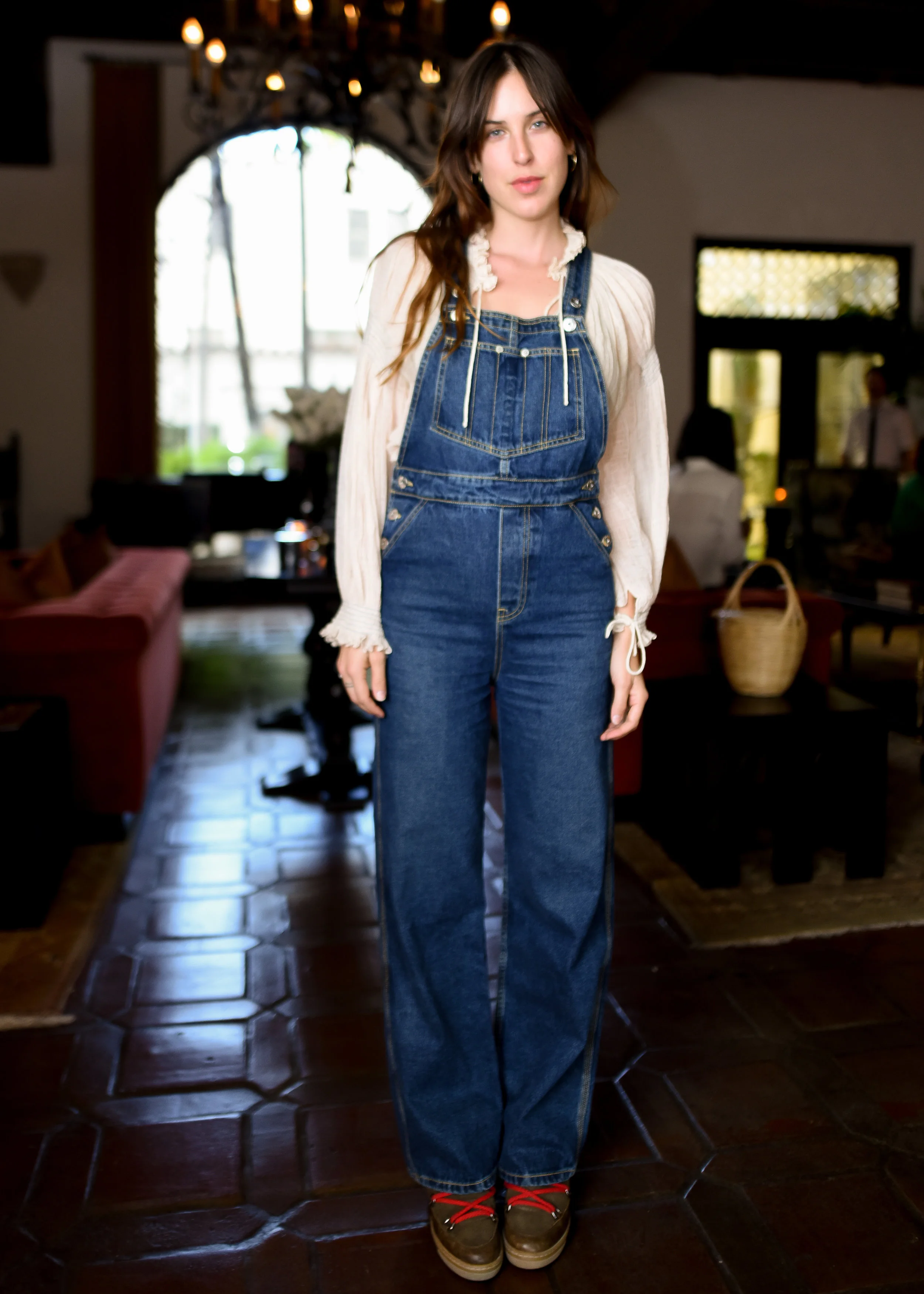 Tallulah Willis in Olympia Overall Malibu wash at Eve Denim x Gia Coppola Event