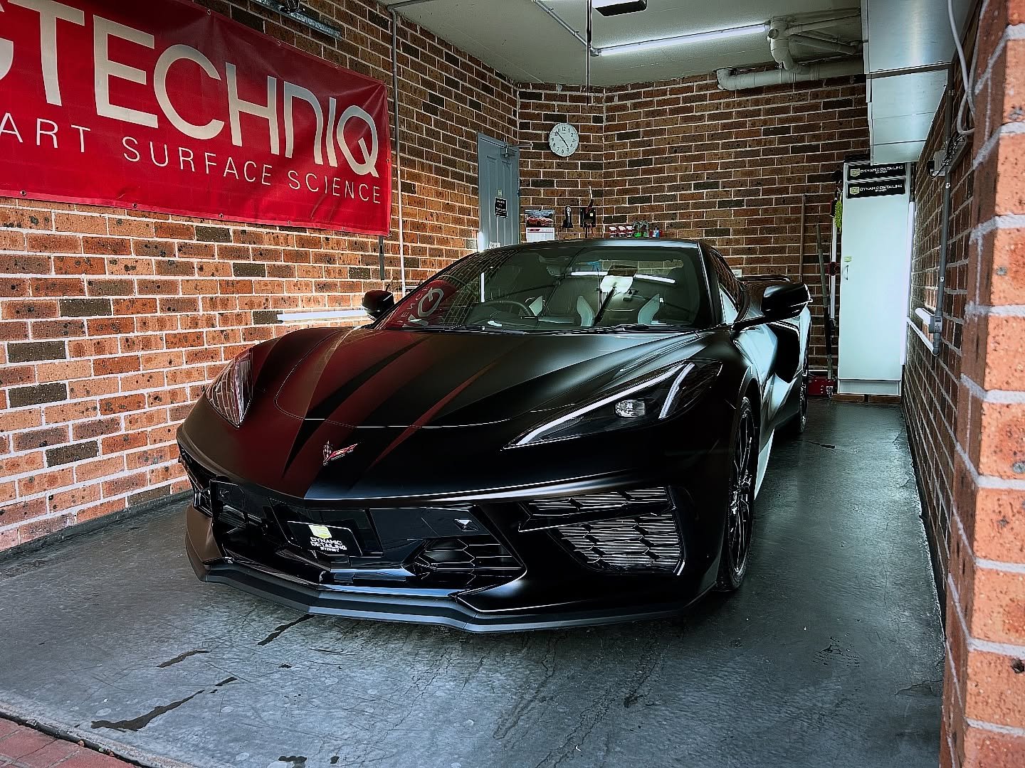C8 Corvette- A crowd pleasure and head turner. We had the pleasure of ceramic coating the matte PPF with our PPF coating to allow our client easy maintenance and hassle free cleaning. Topping it off with our wheel and glass coatings, this stealthy C8