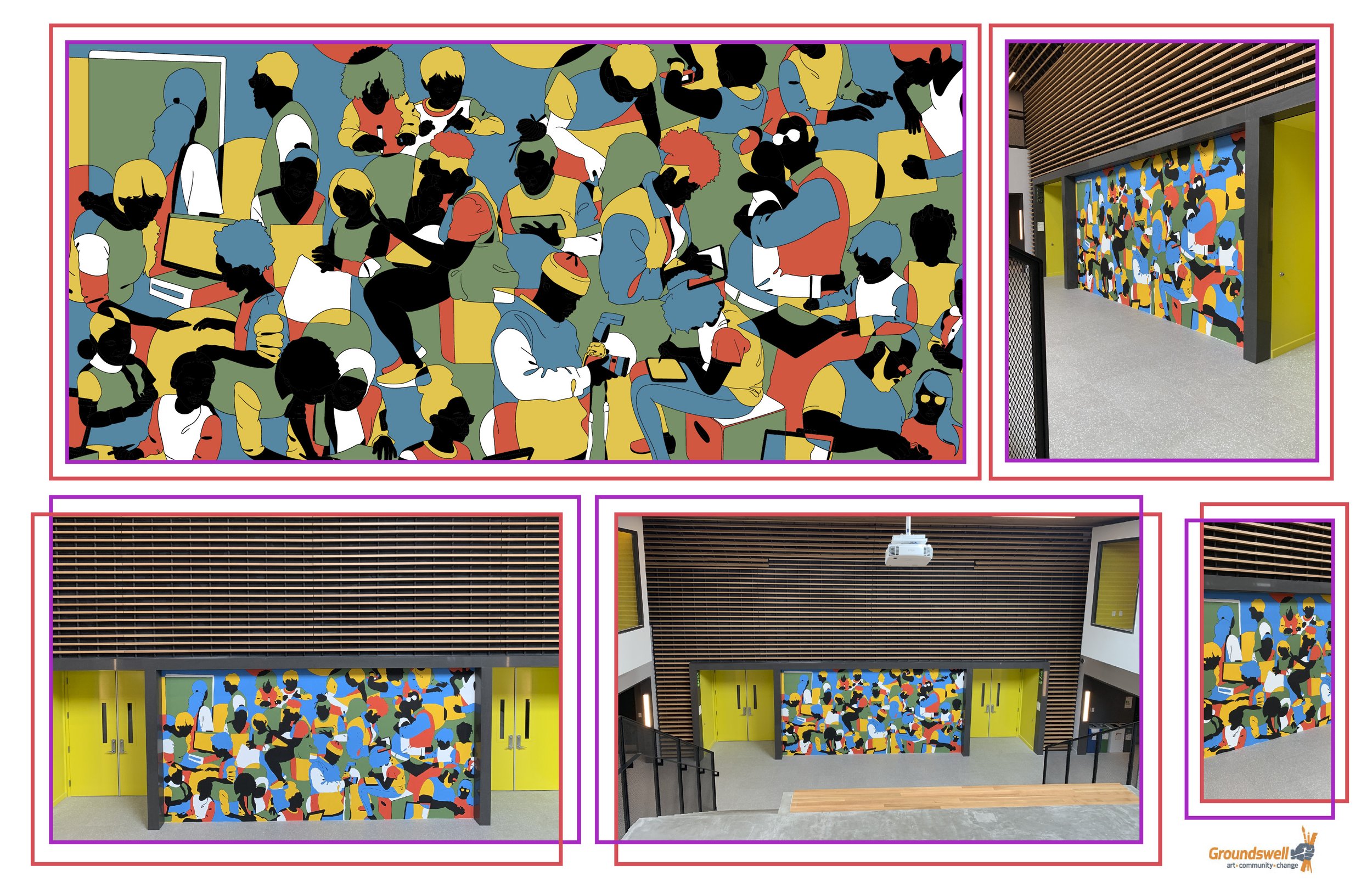  Community Life, (2022) Mural in partnership with  Groundswell NYC  &amp; Cypress Hills Local Development Corporation, located at Chestnut Commons Community Center, Brooklyn, New York  